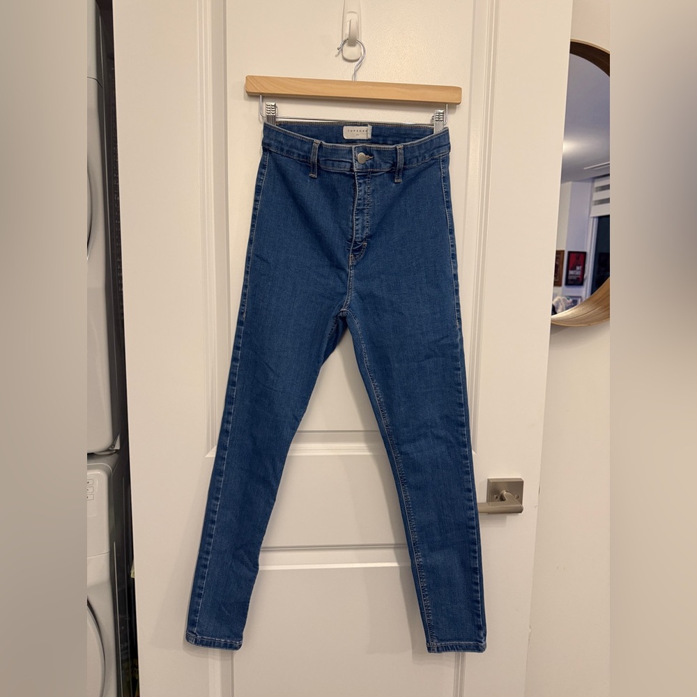 Topshop Joni High Rise Blue Women's Jeans - Picture 2 of 6